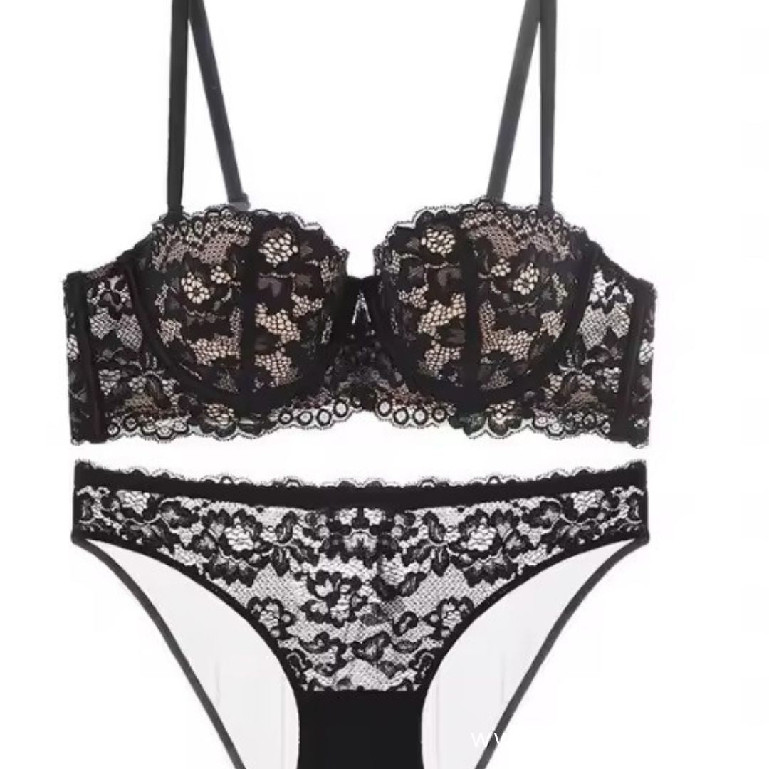 Elegant Black Lace Lingerie Set – Size 38 (M–L)