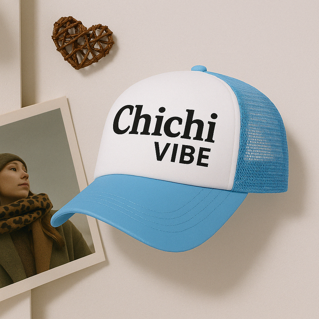 ChiChi VIBE Trucker Cap – Sky Blue & White