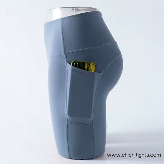 High-Waist Pocket leggins – Steel Blue